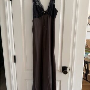 Free People Black Lace & Brown Maxi Dress